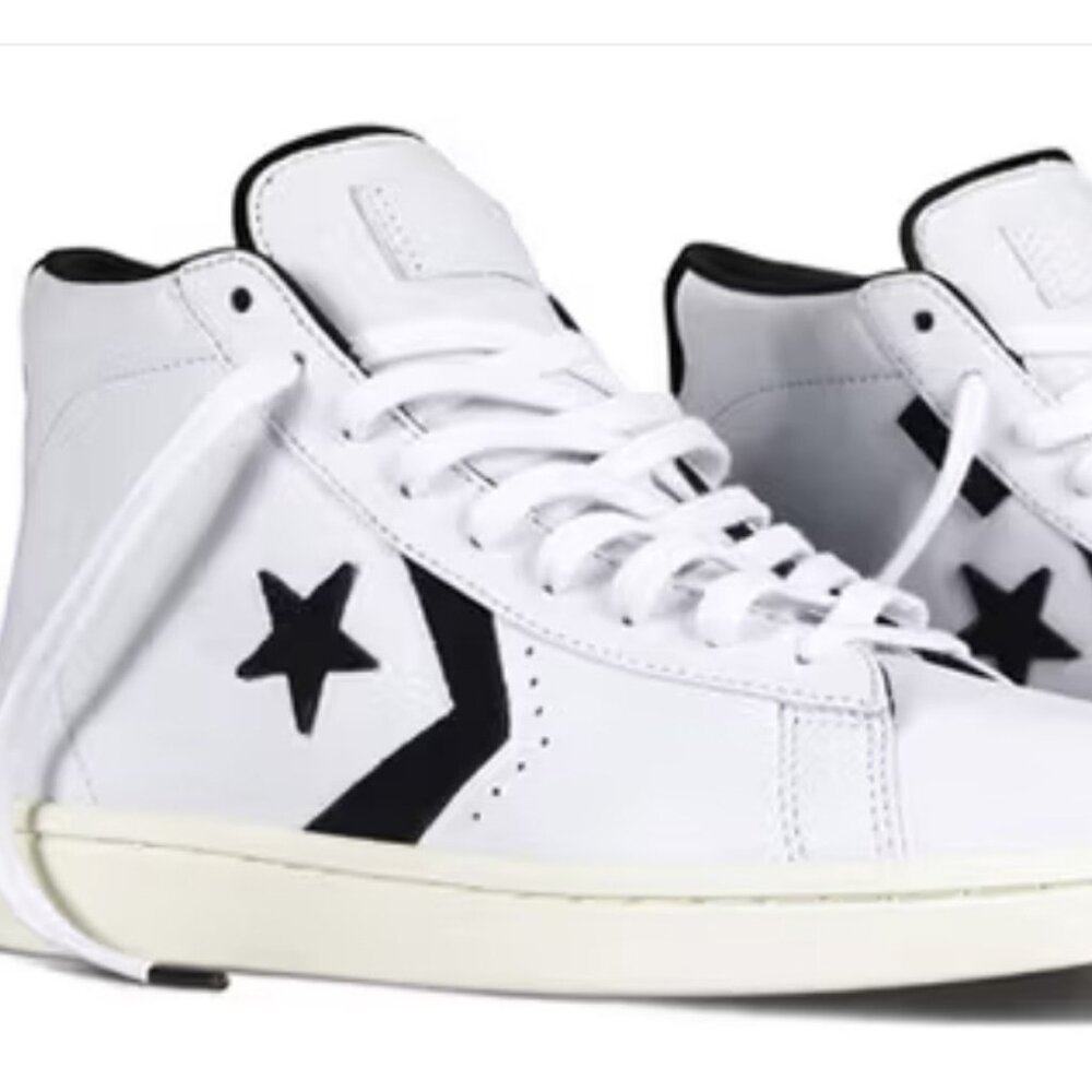 Trash Talk x Converse CONS Pro Leather High Sneaker, White/Black Mens Size 9.5